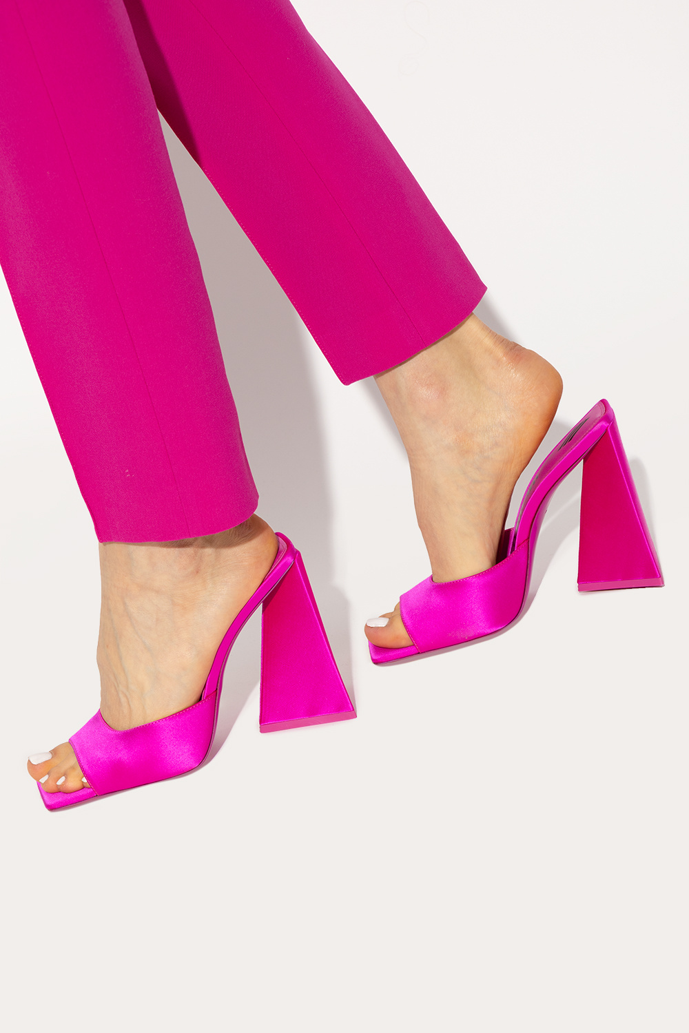 Pink Devon satin mules The Attico Vitkac Germany